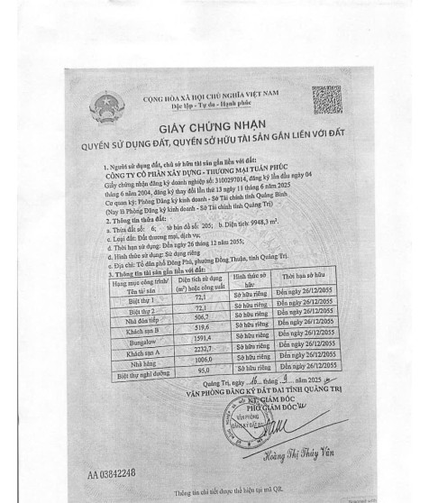 Quyền sử dụng đất và tài sản gắn liền với quyền sử dụng đất thuộc thửa đất số 06, tờ bản đồ số 13 tại thôn Đông Phú, xã Quang Phú, thành phố Đồng Hới, tỉnh Quảng Bình (nay là thửa đất số 06, tờ bản đồ số 205 tại Tổ dân phố Đông Phú, phường Đồng Thuận, tỉn