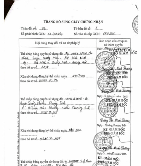 Quyền sử dụng đất và tài sản gắn liền với đất tại thửa đất số 92, tờ bản đồ số 6, địa chỉ: Thôn Xuân Hải, xã Hải Ninh, huyện Quảng Ninh, tỉnh Quảng Bình (nay là xã Ninh Châu, tỉnh Quảng Trị)