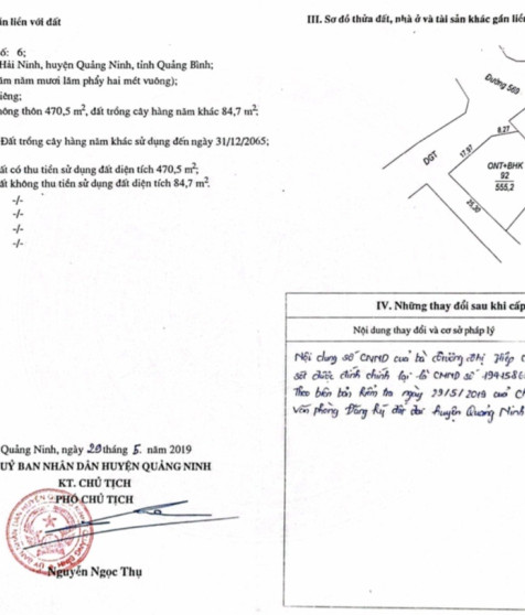 Quyền sử dụng đất và tài sản gắn liền với đất tại thửa đất số 92, tờ bản đồ số 6, địa chỉ: Thôn Xuân Hải, xã Hải Ninh, huyện Quảng Ninh, tỉnh Quảng Bình (nay là xã Ninh Châu, tỉnh Quảng Trị)